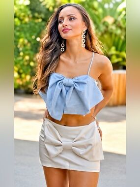 NEW (SET ) ZARA BLOGGER FAV BOW CROP TOP AND BOW SKIRT SIZE XS 
🚨FIRM PRICE